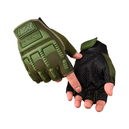 Guantes Tacticos Tipo Militar/Deportivos De Medio Dedo