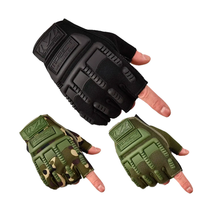 Guantes Tacticos Tipo Militar/Deportivos De Medio Dedo