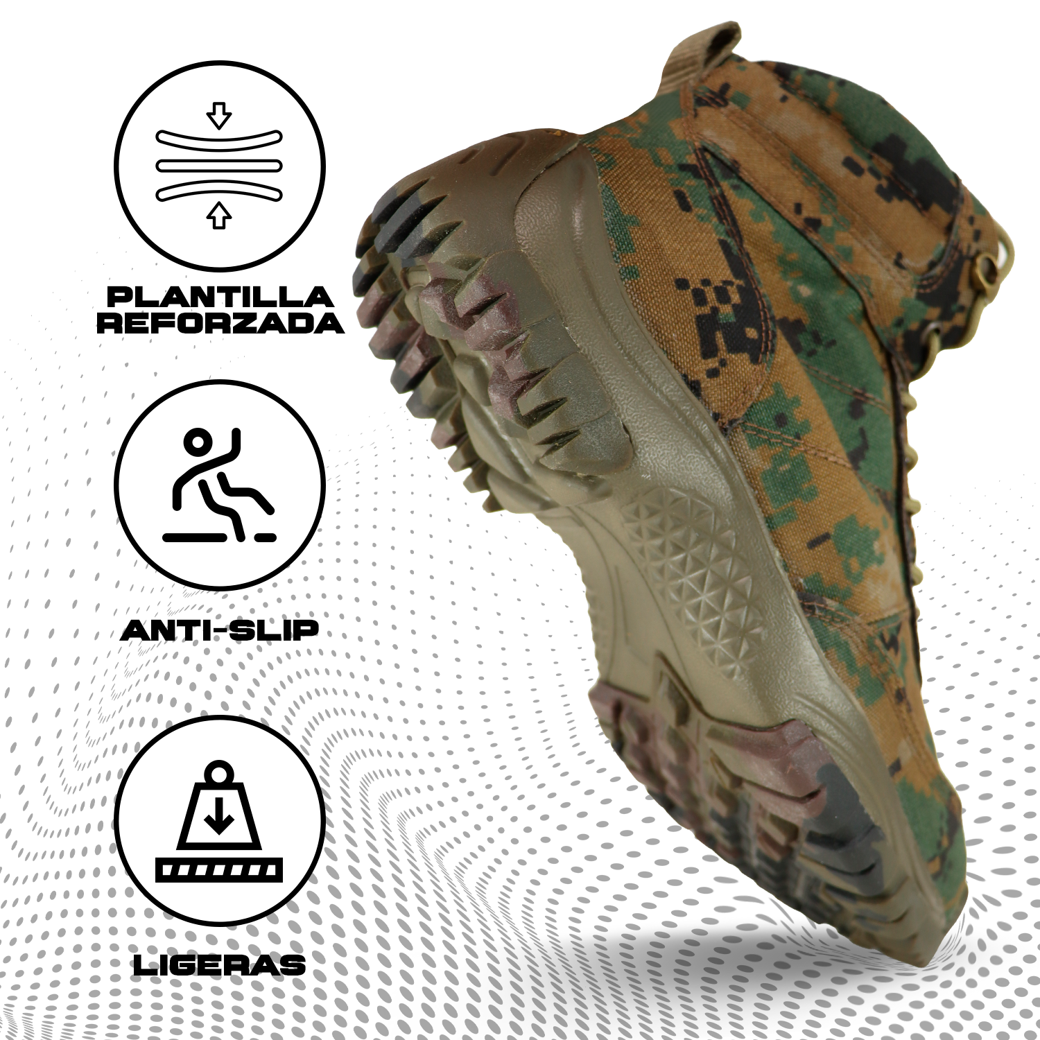 Botas Militares Digital BDU Digital Verde Stealth Airlight 707