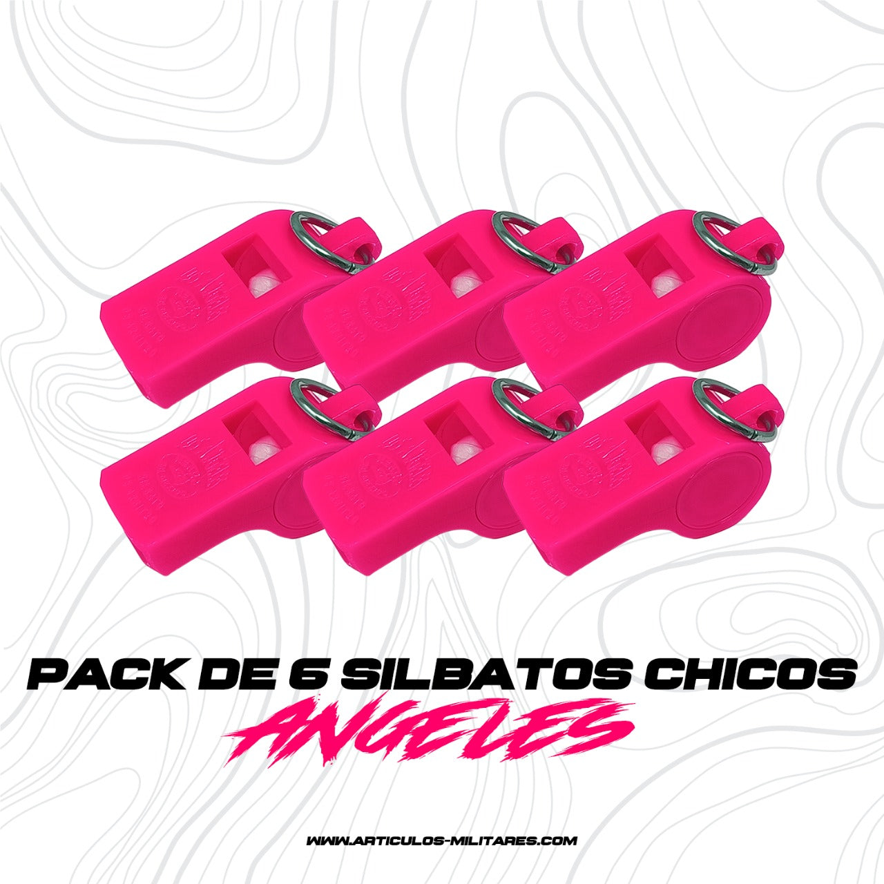 Silbato Profesional 6 Piezas Los Angeles Varios Colores