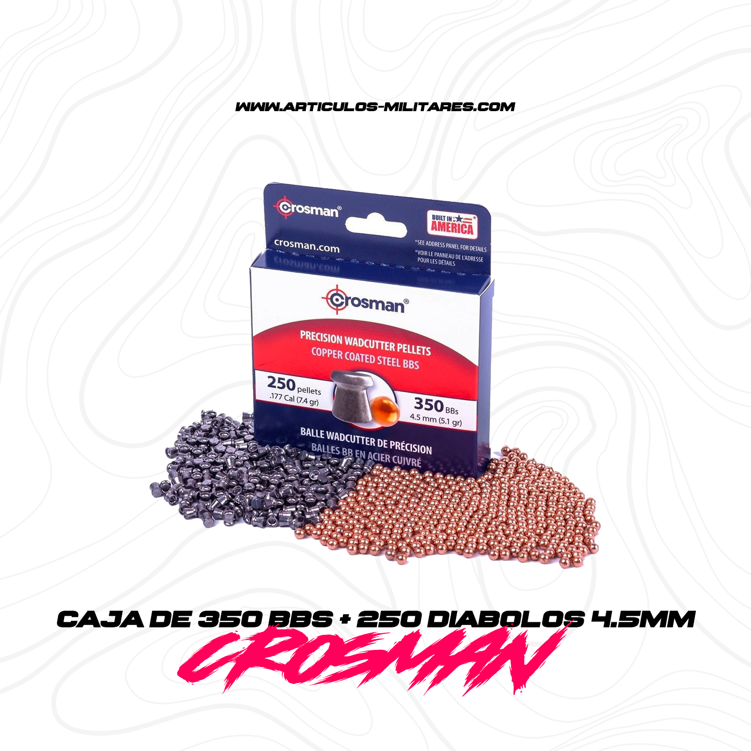 Caja De 350 Bbs + 250 Diabolos 4.5mm Alta Precisión CROSMAN