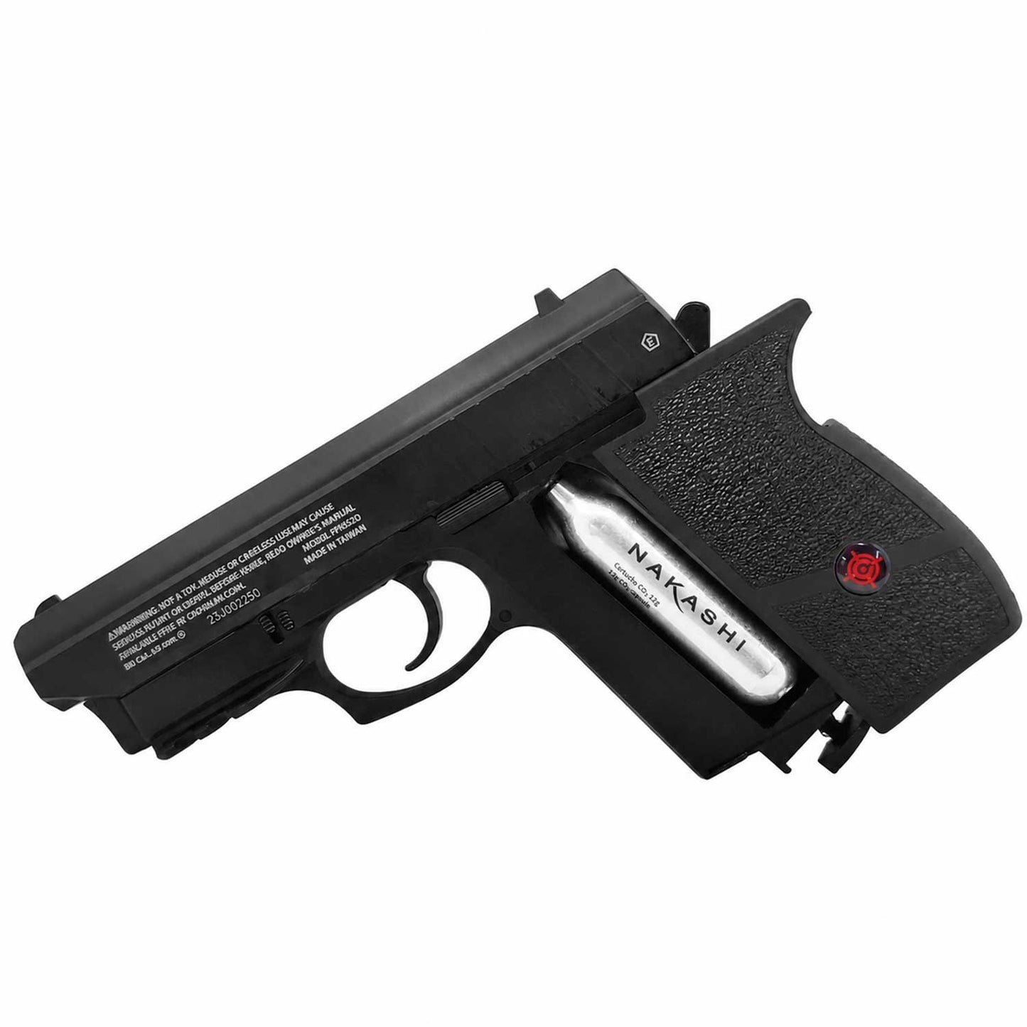 cartuchos de CO₂ Nakashi de 12 g dentro de pistoa de co2 crosman
