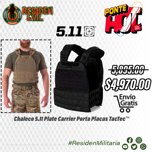 Chaleco 5.11 Plate Carrier Porta Placas TacTec Color Ranger Green