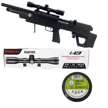 Rifle Commodore 5.5mm  pcp con accesorios AZTK