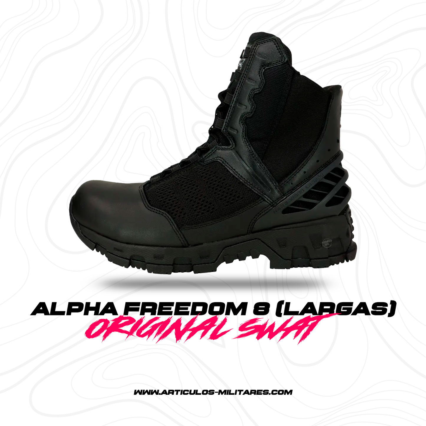 Botas Tácticas Alpha Freedom 8 Negras (Largas) ORIGINAL SWAT