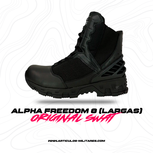 Botas Tácticas Alpha Freedom 8 Negras (Largas) ORIGINAL SWAT