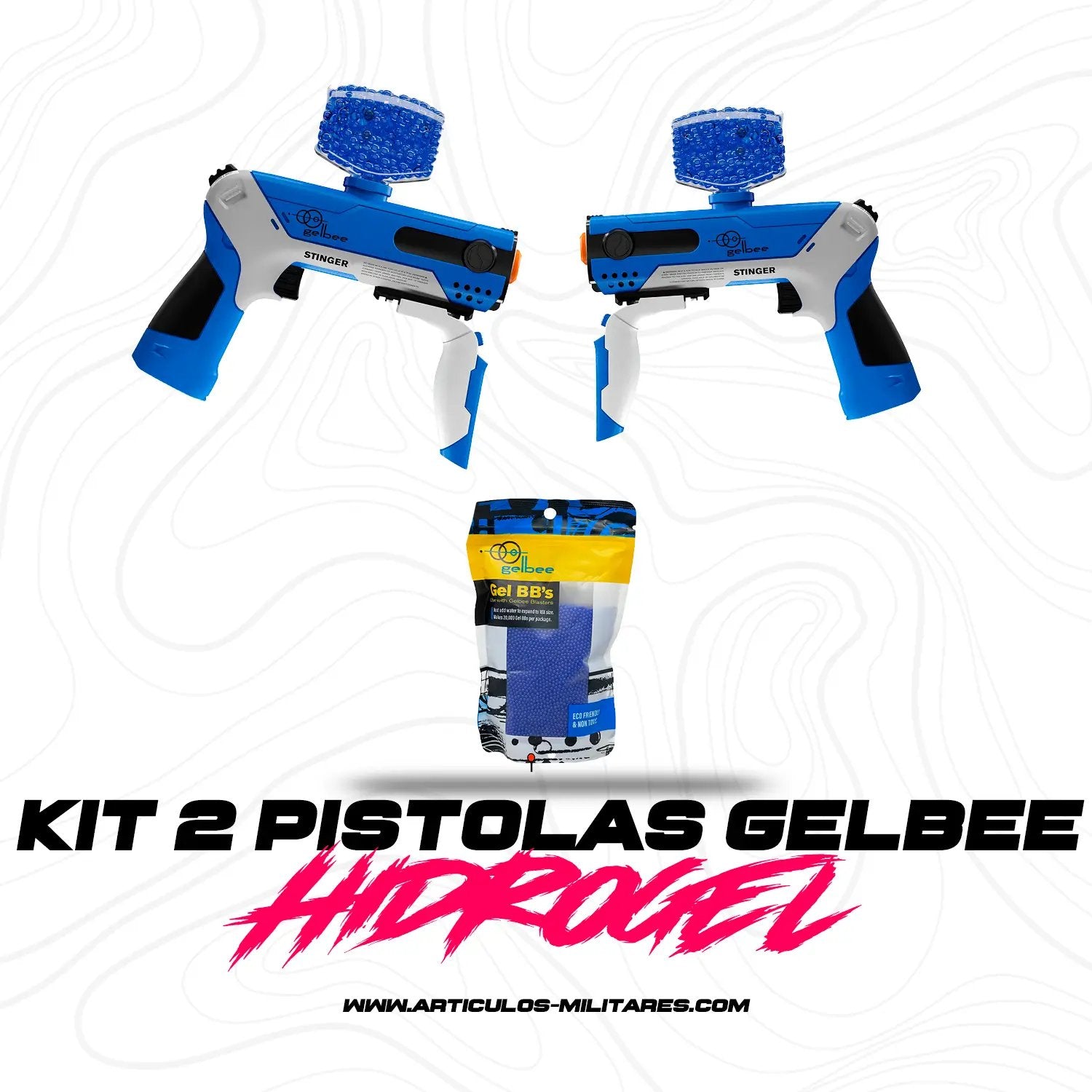 Pistola Electrica Hidrogel Gelbee Stinger + 20,000 Bbs Kit