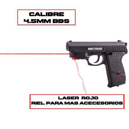 Pistola Night Stalker Crosman Blowback 4.5mm 420fps KIT Crosman