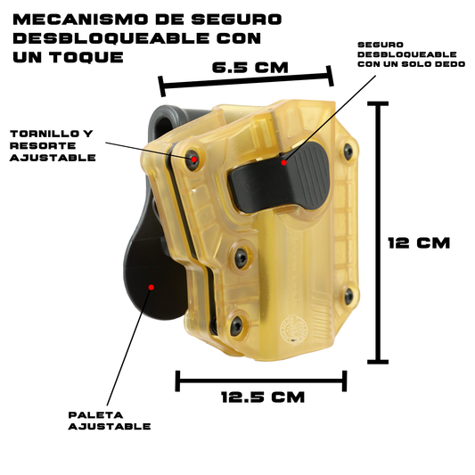 Funda Para Arma Milfort Holster Universal Pistola Diestro