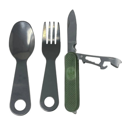 Cubiertos Para Campismo De Acero 3pz Marca Obi obi