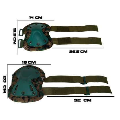 Par de Rodilleras y Coderas Militares ¡6 colores! Residen Evil Militaría