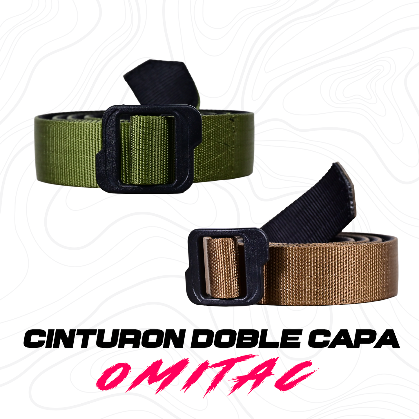Cinturon Tactico Militar Omitac Doble Capa Porta Accesorios