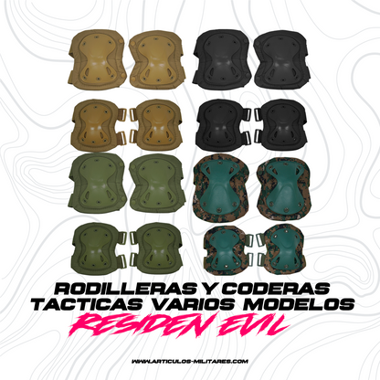 Par de Rodilleras y Coderas Militares ¡6 colores! Residen Evil Militaría