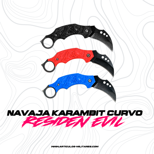 Navaja Táctica Karambit Curvo Diseño Calavera