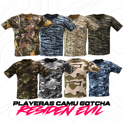 Playera Camuflada Manga Corta Algodón Hombre