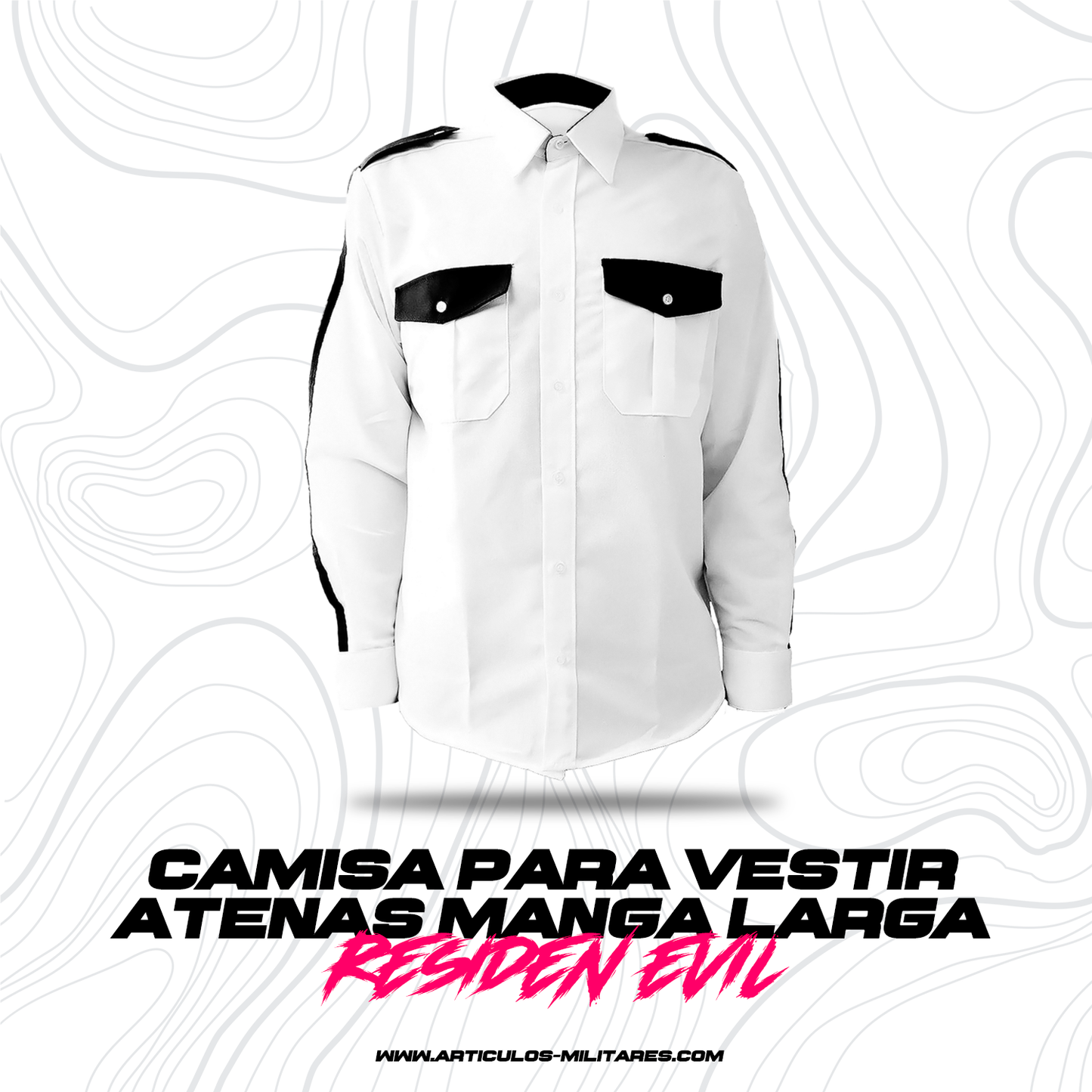 Camisa Vestir Atenas Manga Larga con Franja