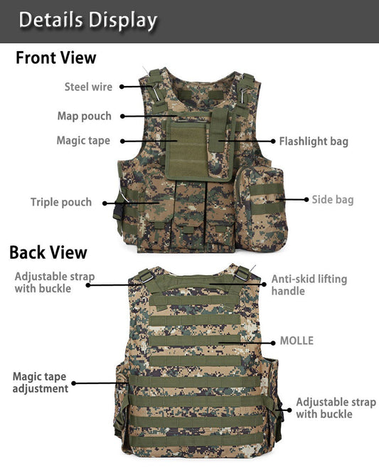 Chaleco Táctico Militar Sistema Molle  Anfibio Coyote