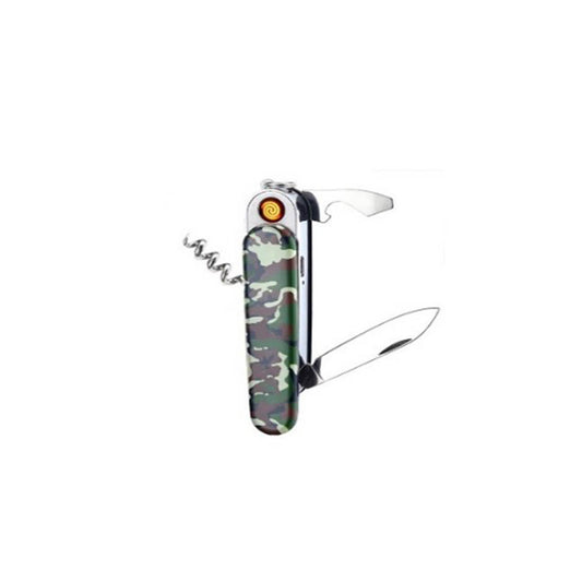 Navaja Encendedor Electronico Usb Multiherramienta 6 Usos