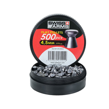 Diábolos Swiss Arms Flat Pellets 4.5 (.177) 500 Pzas Munición SWISS ARMS