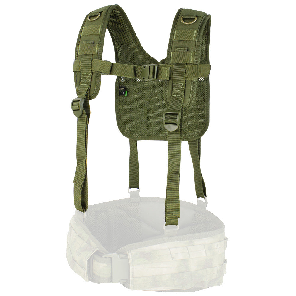 Tirantes Tacticos H-harness Marca Condor Original Verde