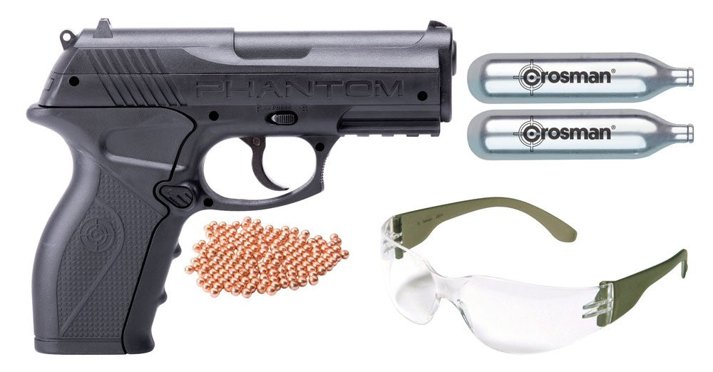 Pistola P10 + Goggle + 200 bbs + 2 Co2 Crosman