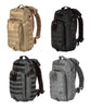 four different types of backpacks are shown in four different colors