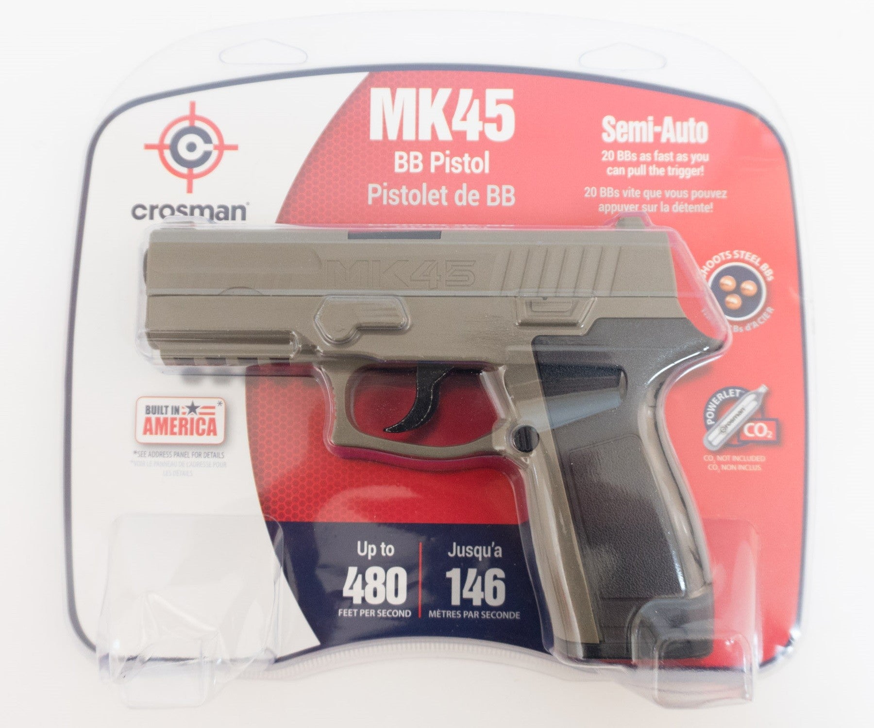 MK45 (150 m/s)  Pistola de CO2 semiautomática y Potente. Arma de balines  BB's + maletín + munición : : Deportes y aire libre