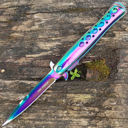 Navaja Mariposa Acero 22cm ¡5 colores!
