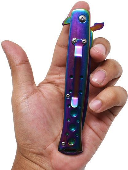 Navaja Mariposa Acero 22cm ¡5 colores!