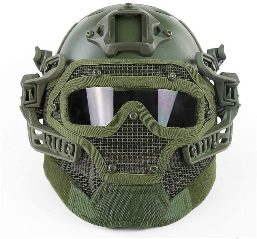 N/W - Casco táctico para airsoft, protección completa, casco Terminator con  máscara, protección CS para caza, paintball, casco militar de motocicleta