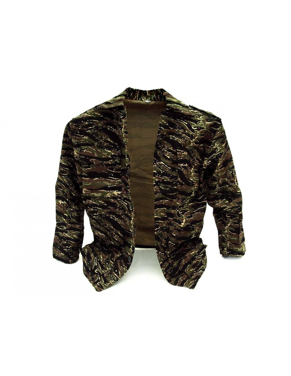 Camisola Militar Gabardina Camuflajeada Tigre Verde