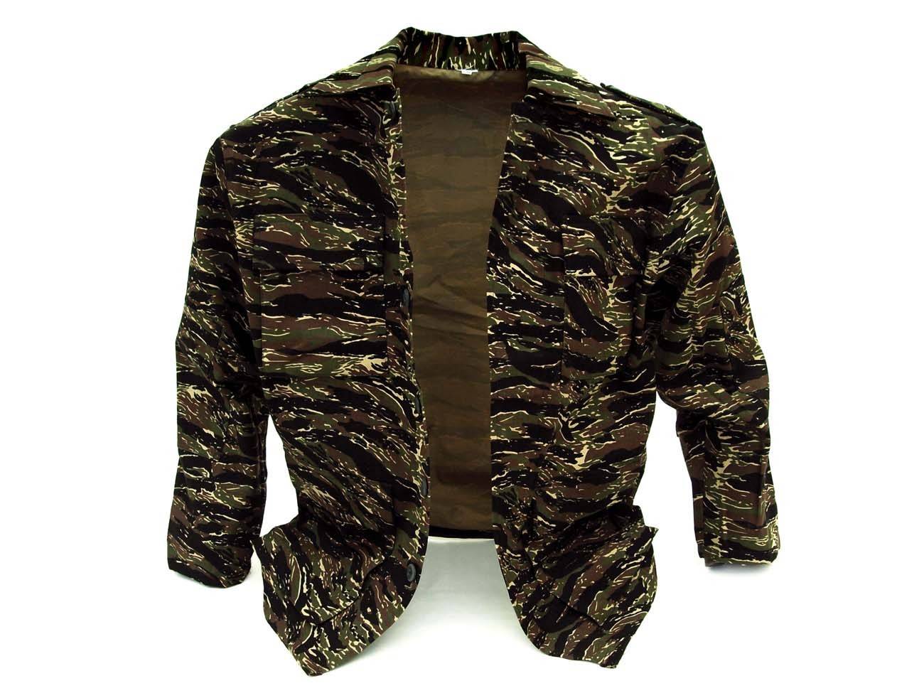 Camisola Militar Gabardina Camuflajeada Tigre Verde