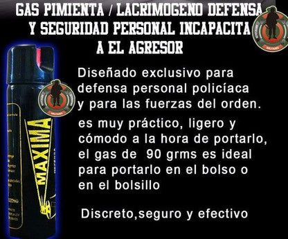 50 Piezas de Gas Pimienta Lacrimogeno 90G Paquete Premium Máxima