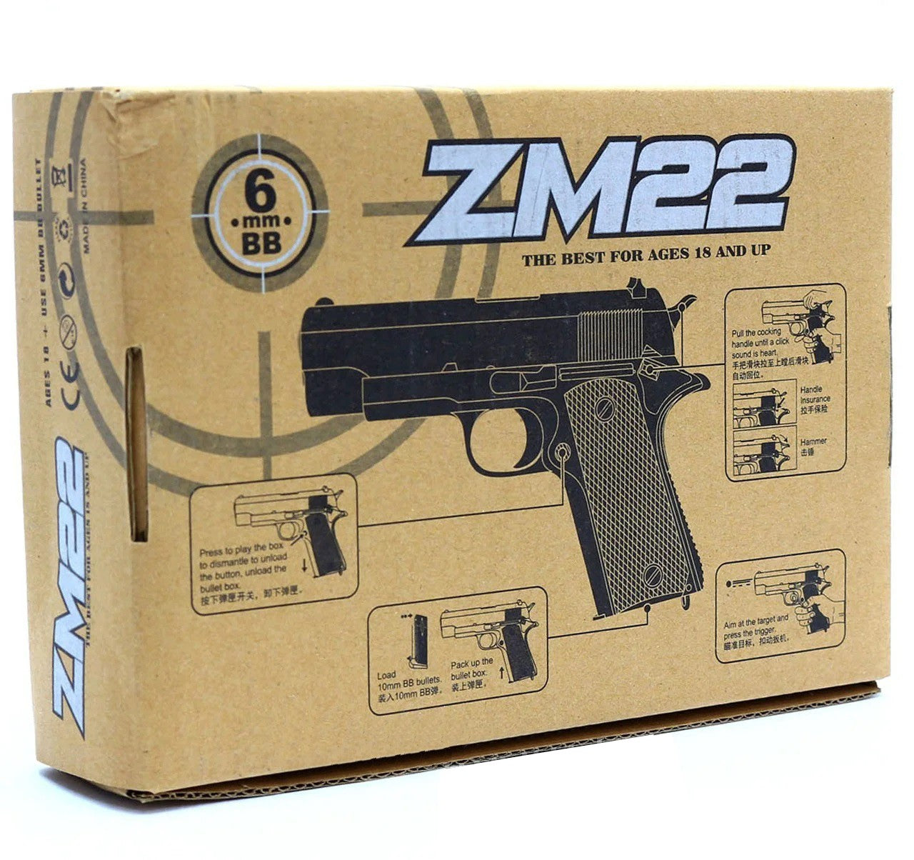 Pistola Airsoft ZM23 6mm BBs Metal