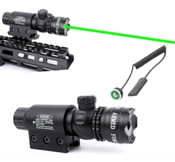Mira Tactica Laser Verde Con Montura