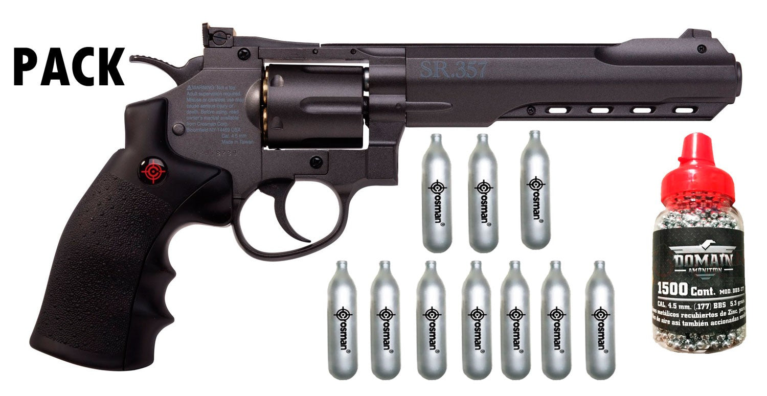 Pistola Crosman SR357, CO2, Metal, Balines, Armas de Practica,  Supervivencia, Defensa Personal