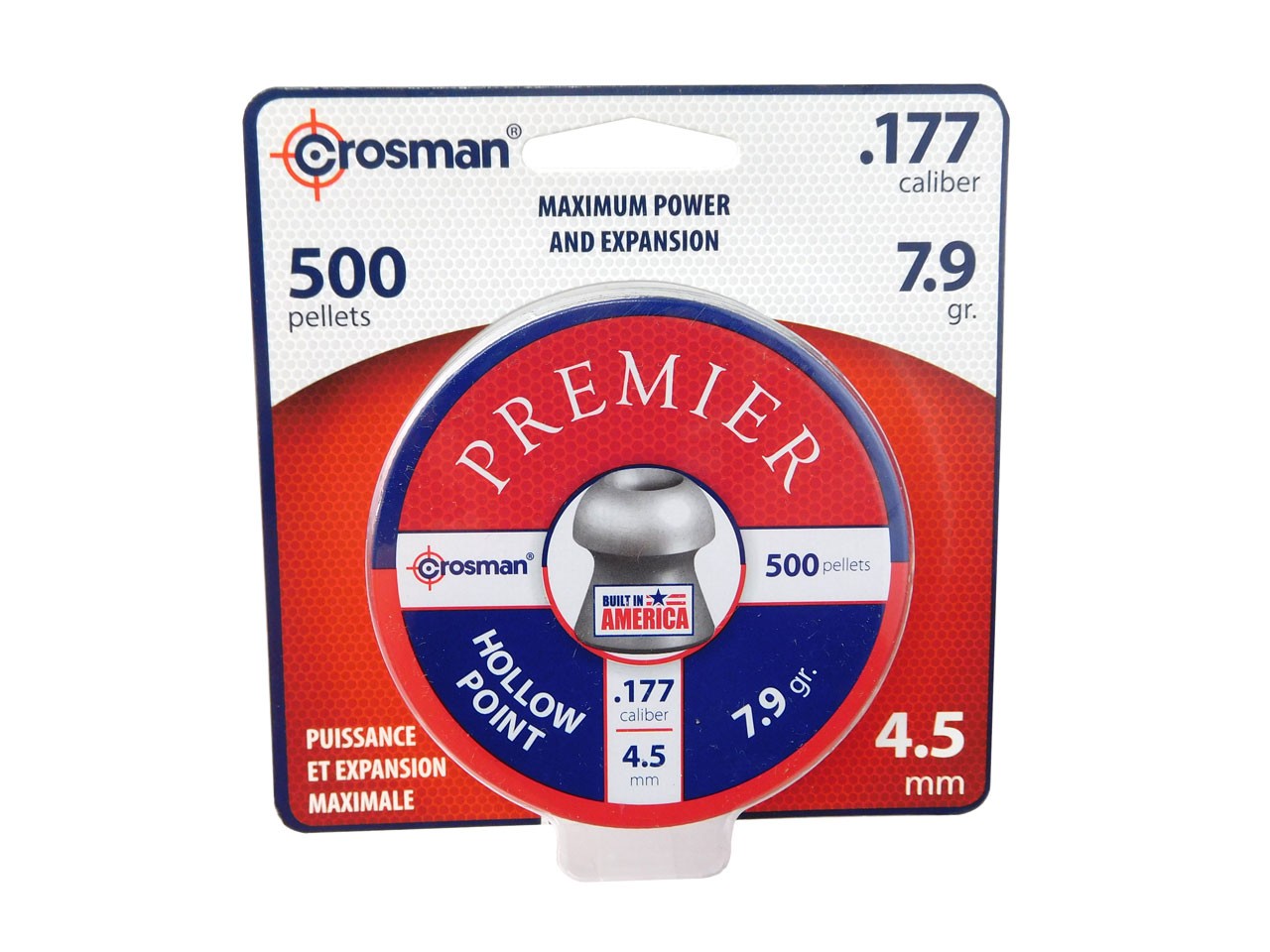 Municion Hollow Point calibre .177 (4.5mm) Crosman 500 Piezas