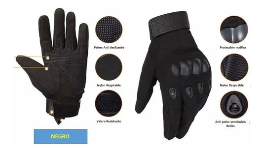 Guantes De Moto Tácticos Militares Dedo Nudillo Refor Unisex