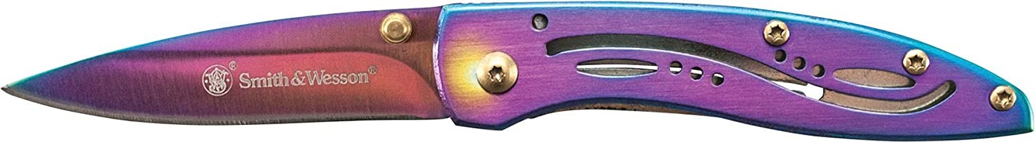 Cuchillo Plegable Smith & Wesson Mango Arco Iris