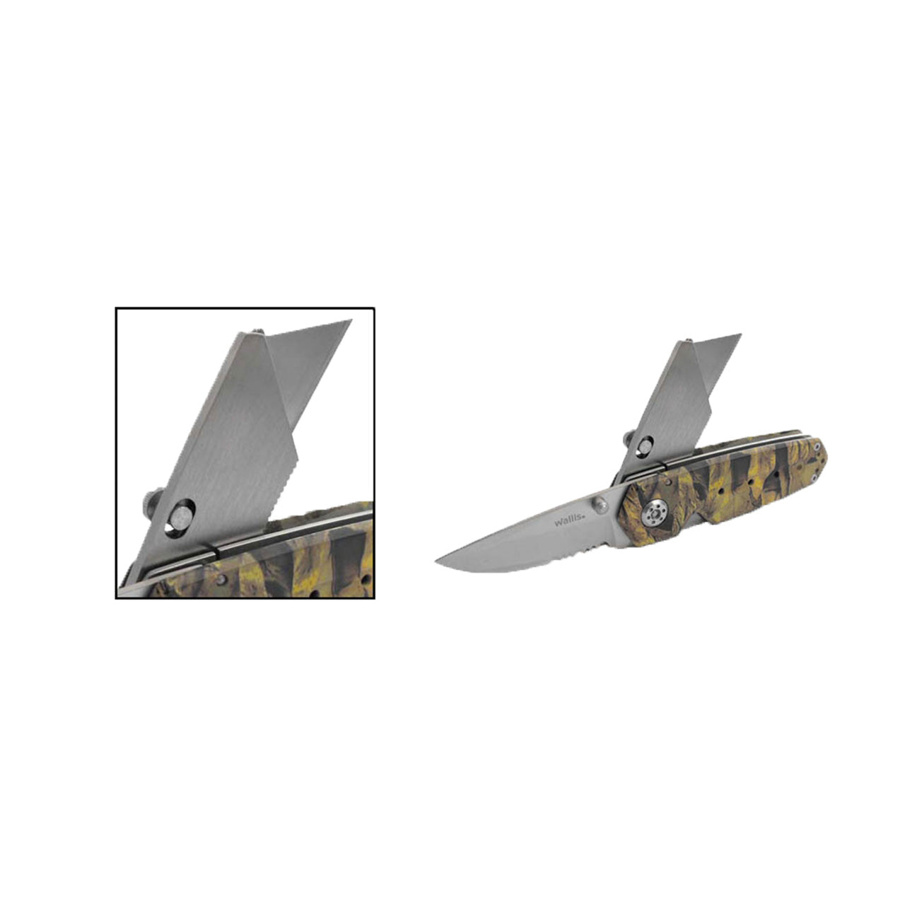 Navaja Multiherramienta con Cutter de Bloqueo con Dureza 48/52 Marca Wallis