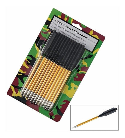Pack de 12 Flechas Para Ballesta Aluminio 16 Cm  50-80 Libras Residen Evil Militaría