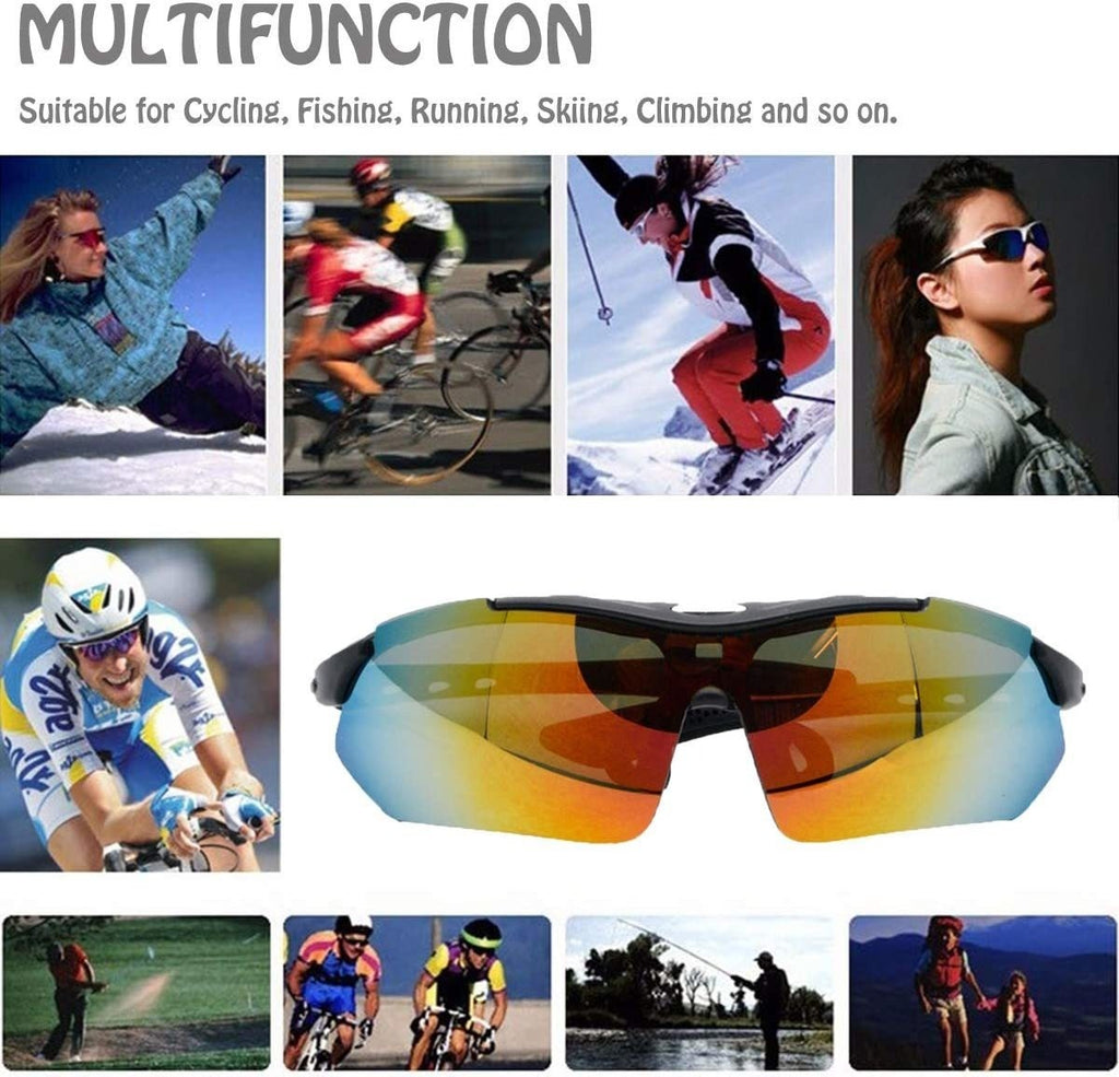 9 pares de gafas de sol deportivas polarizadas, gafas de sol para correr,  gafas de sol tácticas polarizadas