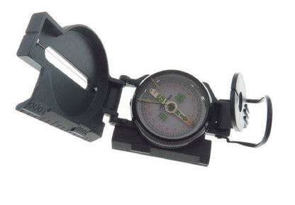 Brújula Profesional Lensática, Plegable, Gris Con Verde