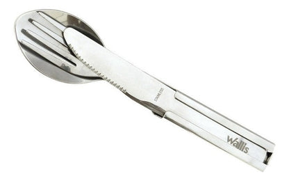 Cubiertos Plegables Wallis Campismo Acero Inoxidable 3 Pzs Wallis
