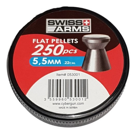 Diabolos Swiss Arms FLAT Pellets 5.5 (.22) 250 Piezas