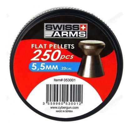 Diabolos Swiss Arms FLAT Pellets 5.5 (.22) 250 Piezas SWISS ARMS