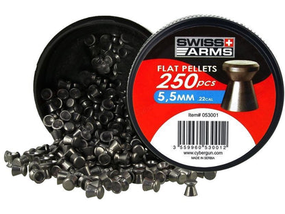 Diabolos Swiss Arms FLAT Pellets 5.5 (.22) 250 Piezas SWISS ARMS