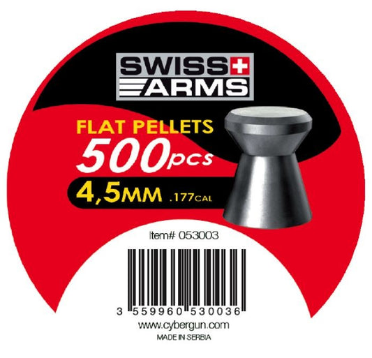 Diábolos Swiss Arms Flat Pellets 4.5 (.177) 500 Pzas Munición