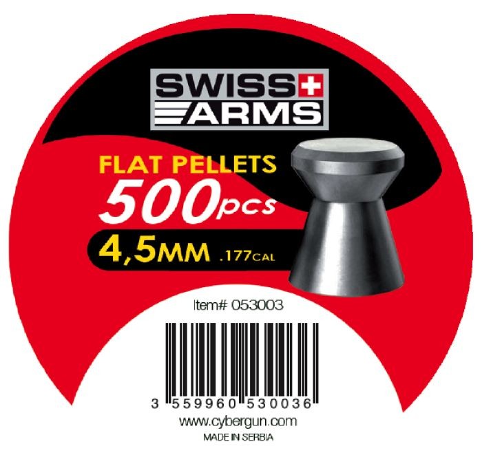 Diábolos Swiss Arms Flat Pellets 4.5 (.177) 500 Pzas Munición