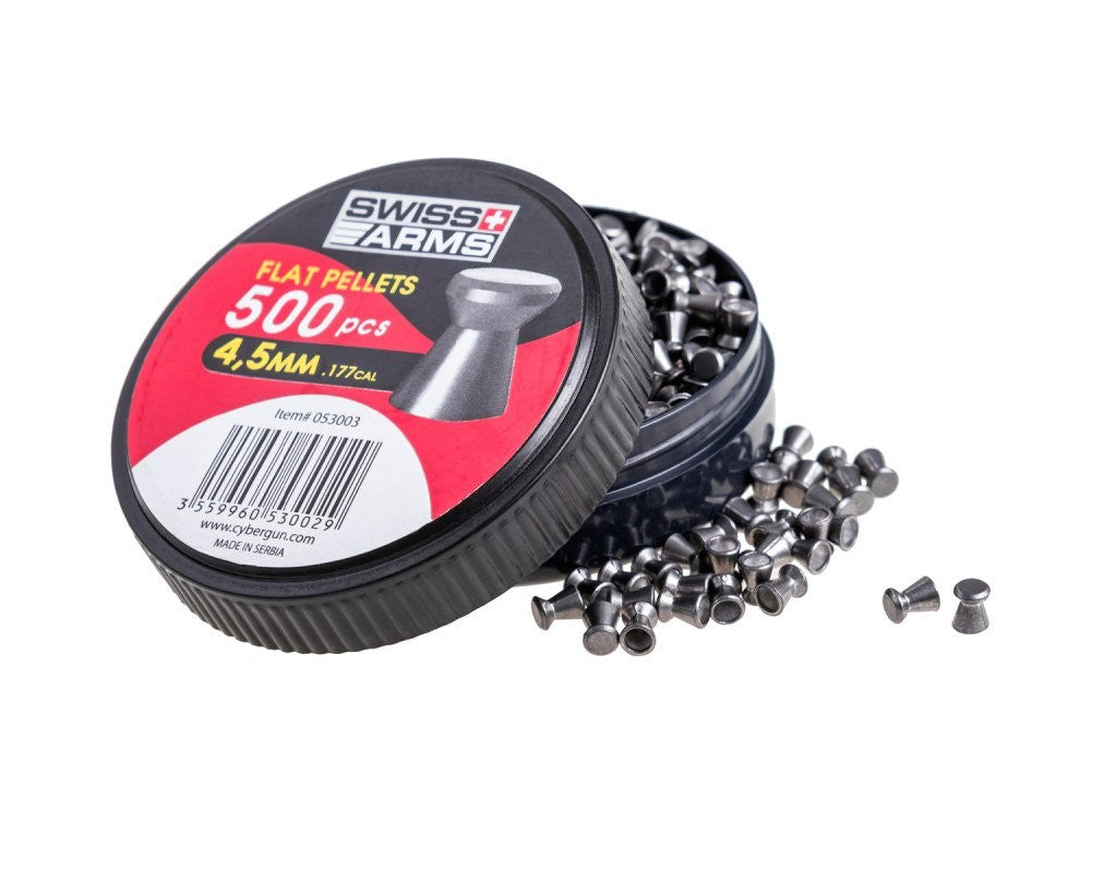 Diábolos Swiss Arms Flat Pellets 4.5 (.177) 500 Pzas Munición